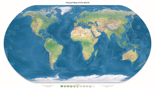 Географические карты №5 Фотообои и Фрески ручной работы