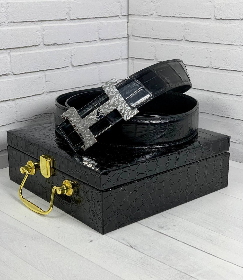Ремень Hermes из кожи крокодила