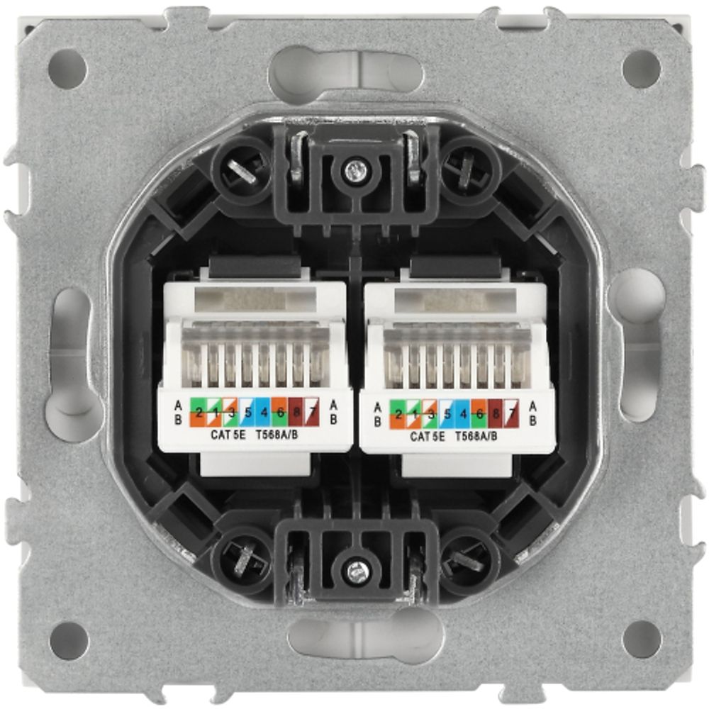 Розетка ЭРА Galaxy 15-3108-01 информационная двойная 2XRJ45 IP20 белый