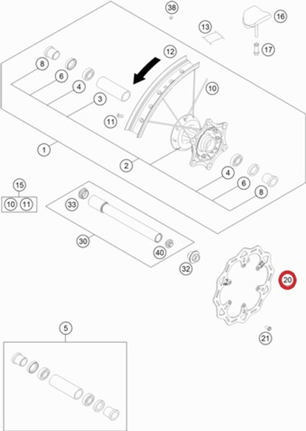 Диск тормозной передний Galfer KTM, HQV, GASGAS MC125-450F D260mm