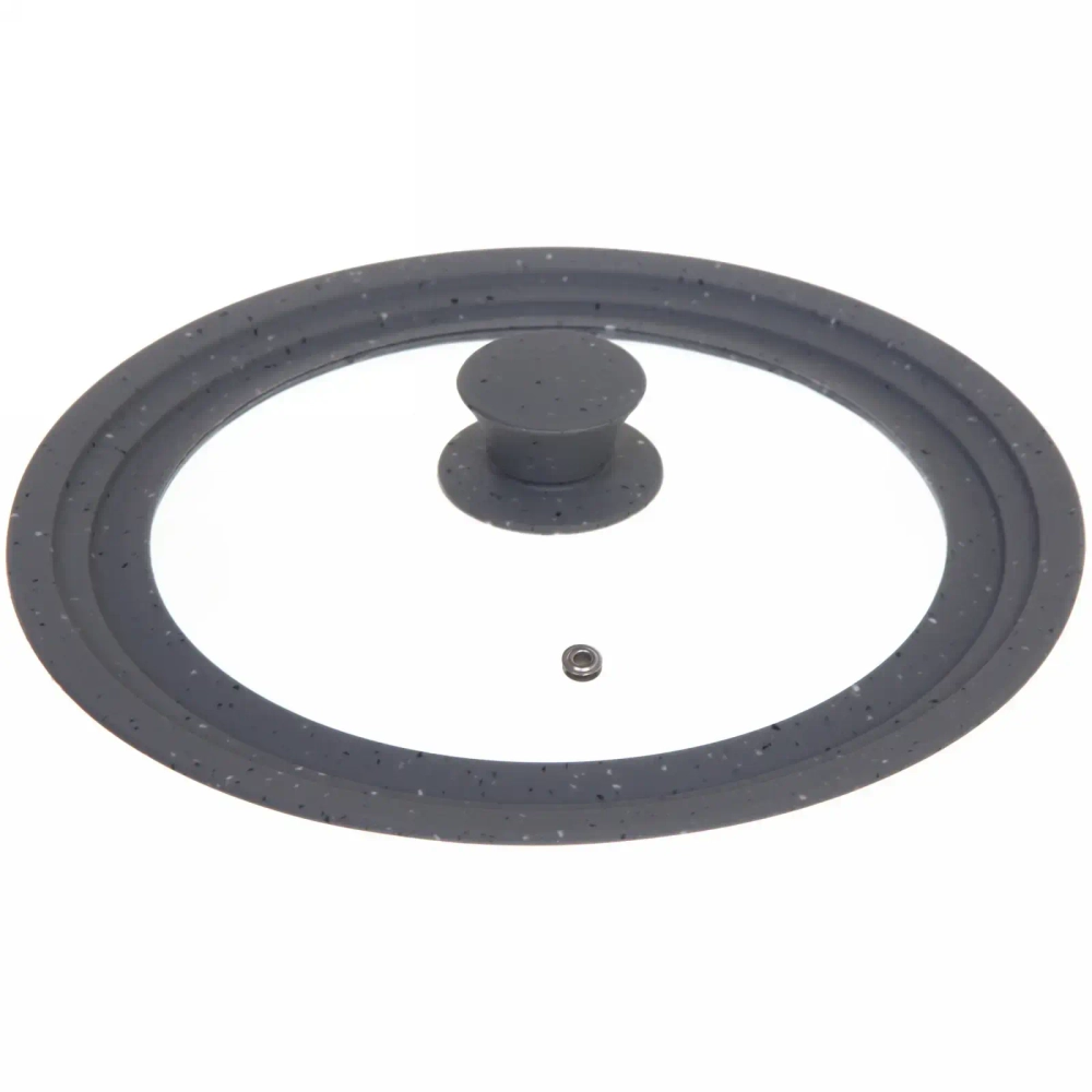 Крышка для посуды универсальная 22,24,26см серая силиконовая ручка