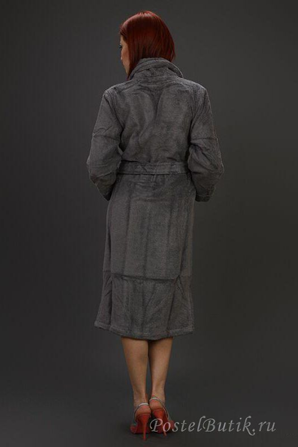 Элитный халат махровый Sultan серый от Hamam