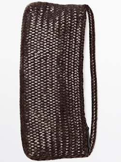 Massimo Dutti Сумка-круассан из плетеной кожи наппа, коричневый