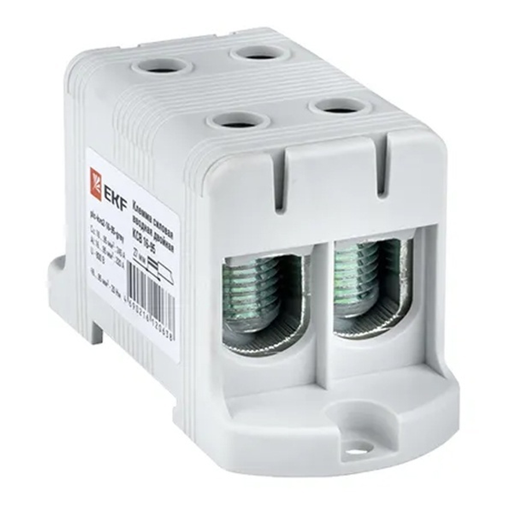 Клемма силовая вводная двойная КСВ 16-95 серая EKF PROxima plc-kvs2-16-95-grey