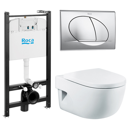 Комплект инсталляции Roca ПЭК с унитазом Meridian Compact и крышкой с микролифтом 893104110