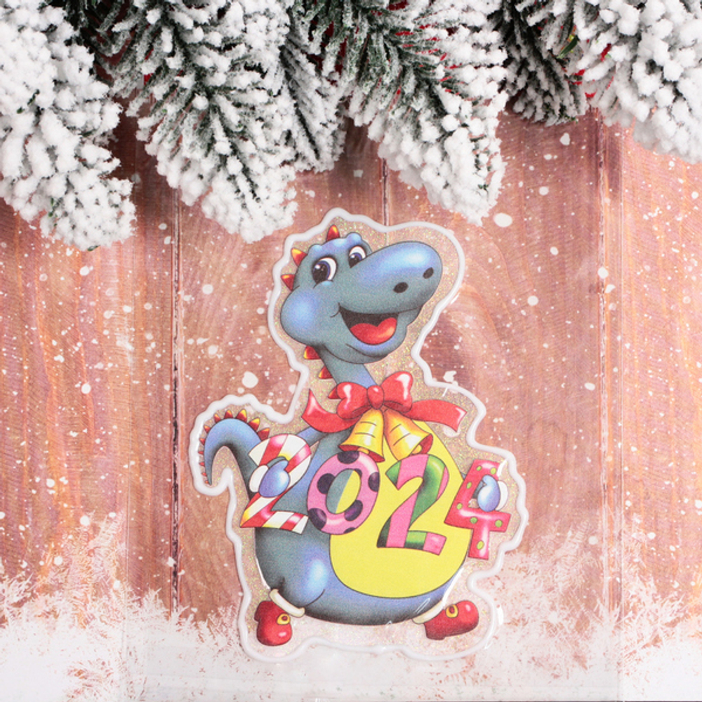 Наклейка на стекло «Дракоша - 2024!» 15*20 см