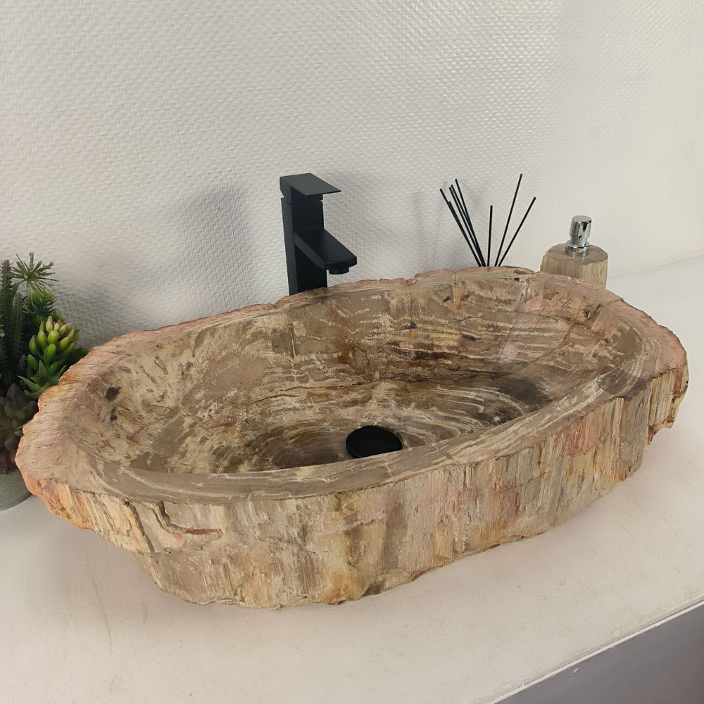 Каменная раковина из окаменелого дерева OD-04655 (70*41*15) 0177 из натурального камня