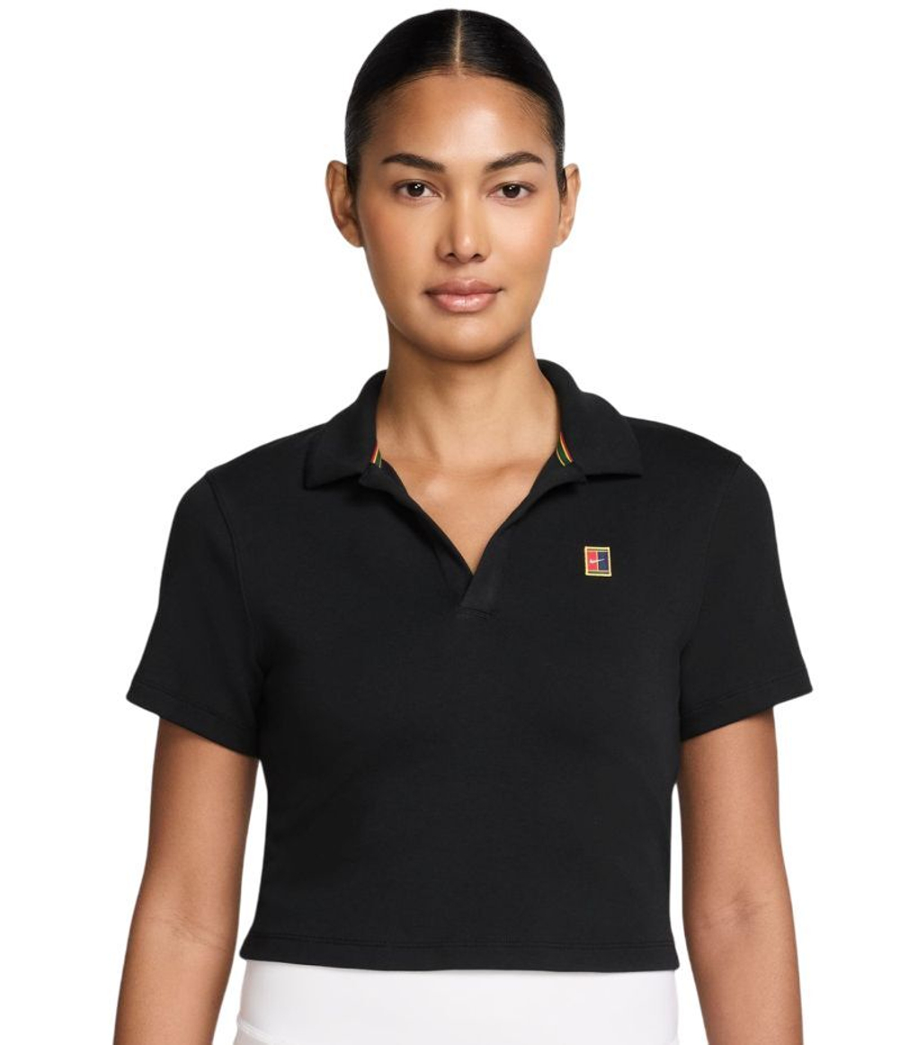 Женское теннисное поло Nike Court Heritage - black