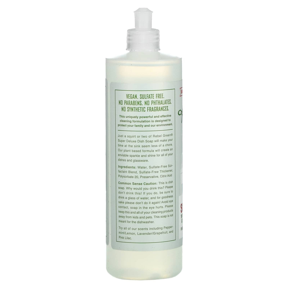 Rebel Green, Super Deluxe Dish Soap, без запаха, 473 мл (16 жидк. унц.)