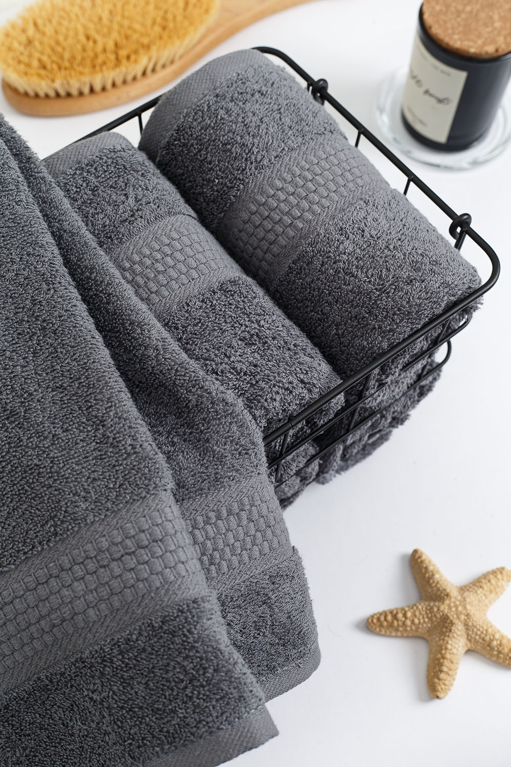 Полотенце махровое, г/к, 40х70, арт. 40-70 BS, 460 гр/м2, цвет: 910-серый,