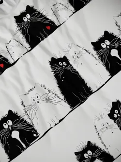 Наволочка комплект 2шт перкаль Сказка "Коты" 50x70 см на молнии