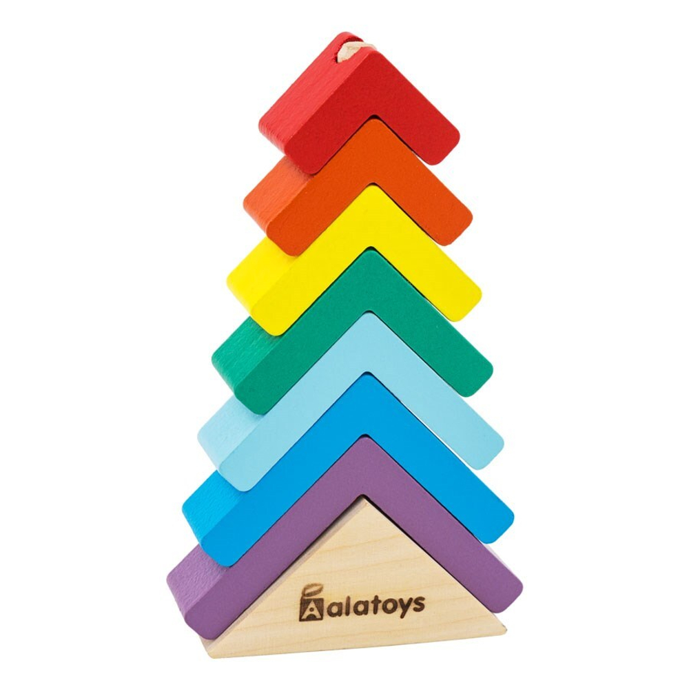 Пирамидка "Ёлочка", развивающая игрушка для детей, обучающая игра из дерева