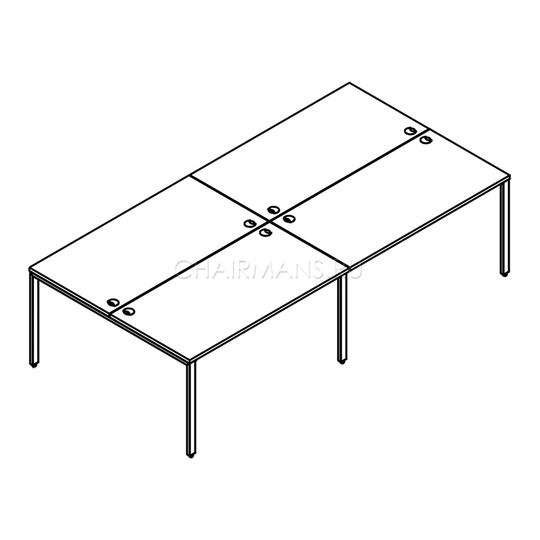 Стол 4-х местный Skyland XTEN GLOSS XGWST 3214 белый/нержавейка