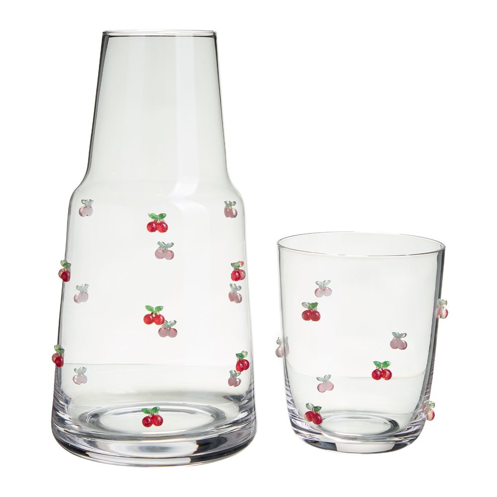 ГРАФИН С КРЫШКОЙ-СТАКАНОМ "FRUITY CHERRY" 890/330 МЛ