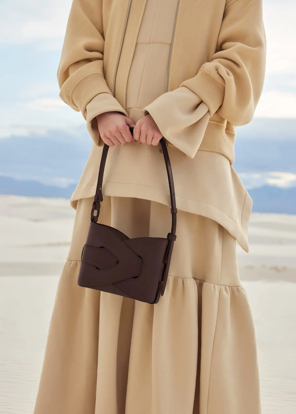 POLENE СУМКА NODDE, ТЕМНО-КОРИЧНЕВЫЙ