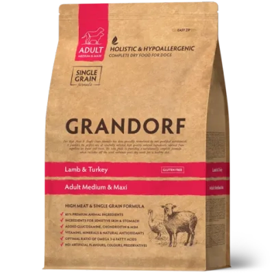 Grandorf Lamb & Turkey, Adult Medium & Maxi для средних и крупных пород (Ягнёнок с индейкой)