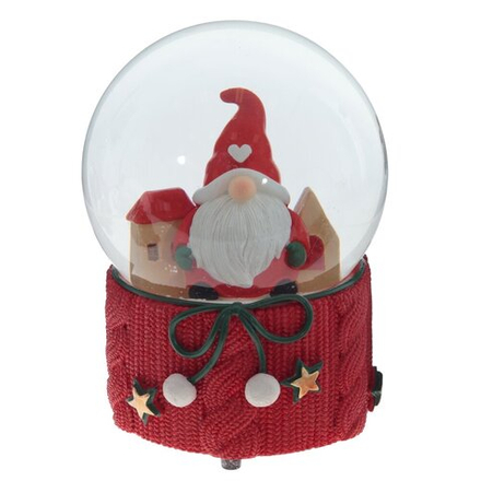 GAEM Фигурка декор в стекл шаре "Гном" (муз с ключ), D10 см, L10 W10 H14 см