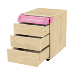 Тумба Дэми на колёсиках с 3 ящиками и органайзером для канцелярии (ТУВ.08)