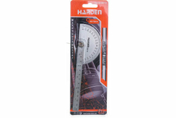 Измерительная линейка HARDEN из нержавеющей стали, с транспортиром, 90 х 150 мм 580718