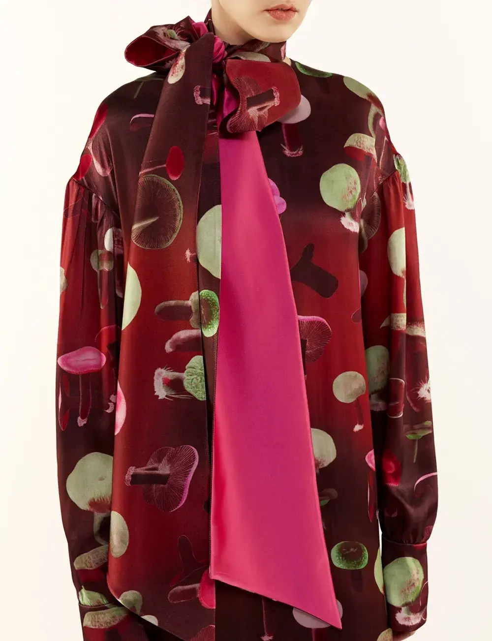 Платье «Грибы», бордовый