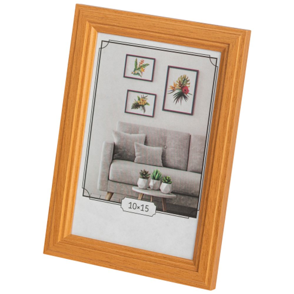 Фоторамка Image Art С22 МДФ универсальная 10х15 цвет янтарь вставка прозрачный пластик | Image Art