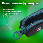 Пенал BRAUBERG с объемной "тракторной" молнией 1 отделение ткань 22х8х6 5 см "Space mission" (2 штуки в упаковке)