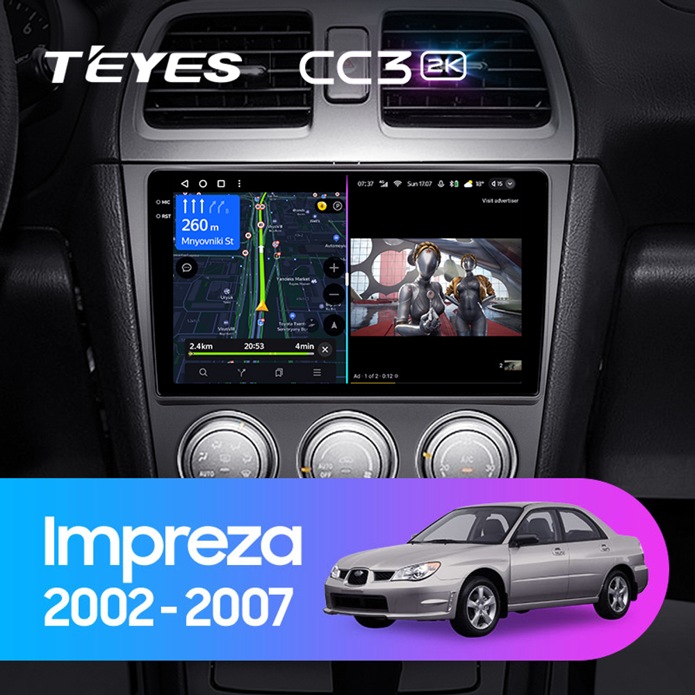 Teyes CC3 2K 9"для Subaru Impreza 2002-2007