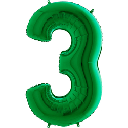 Цифра 3 зеленая металлик