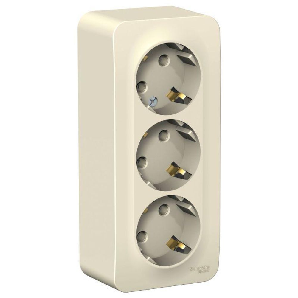 Розетка 3-м ОП Blanca 16А IP20 250В с заземл. без защ. шторок с изолир. пластиной молоч. SE BLNRA010312 Розетка 3-м ОП Blanca 16А IP20 250В с заземл. без защ. шторок с изолир. пластиной молоч. SE BLNRA010312