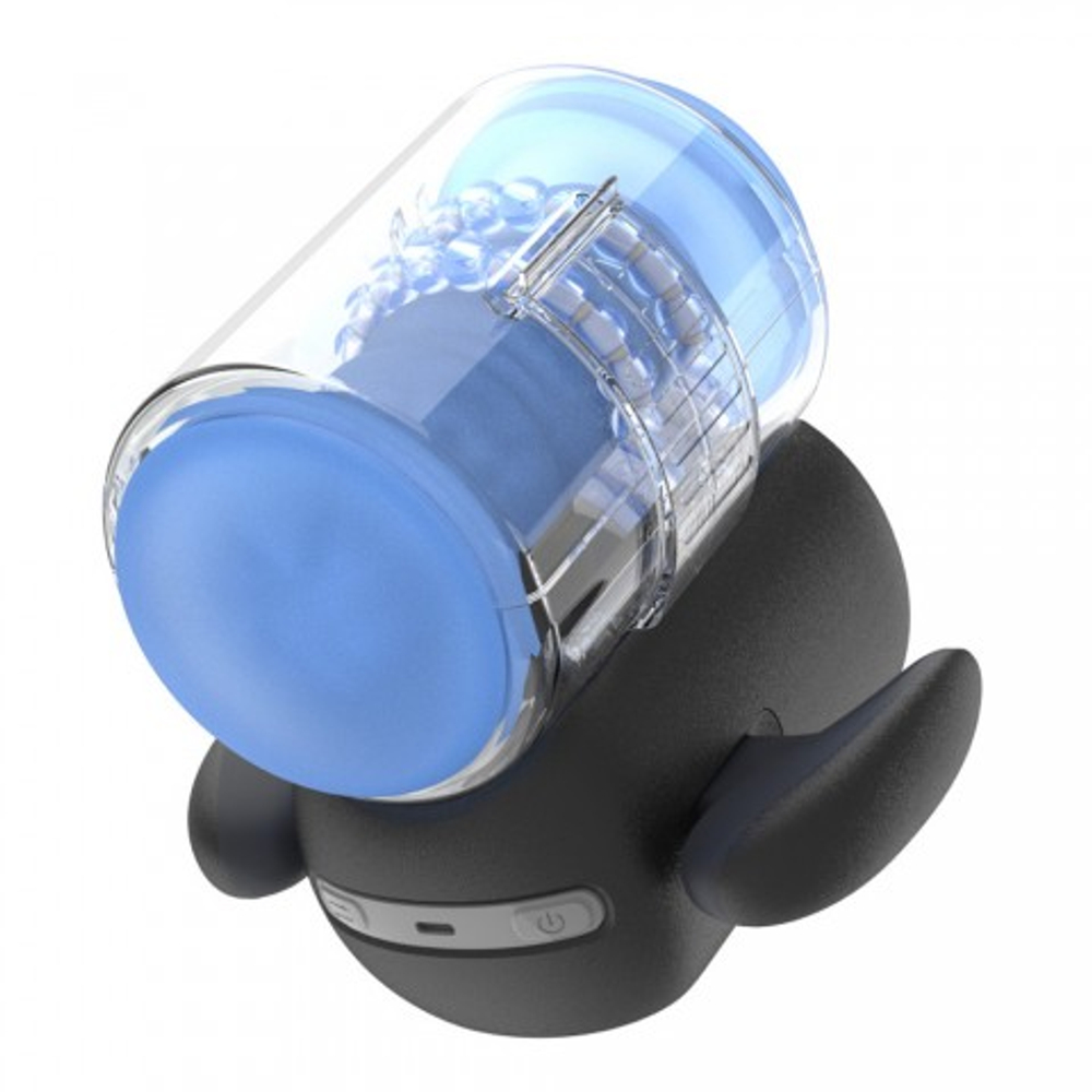 Инновационный робот-мастурбатор Black Knight с массажем бусинами от Amovibe