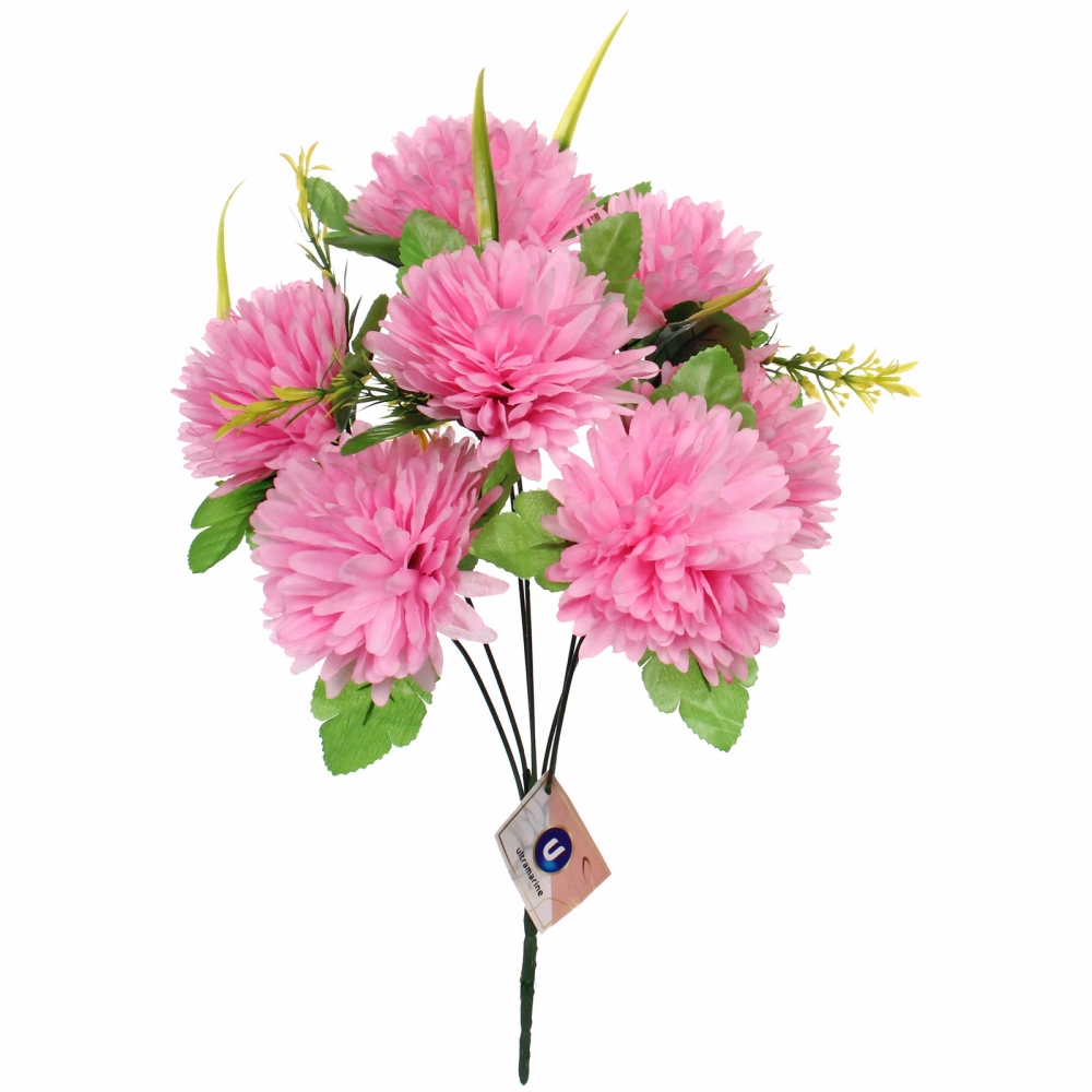 Искусственные цветы «Цветочная мелодия» Хризантемы 40см 7 цветков розовые