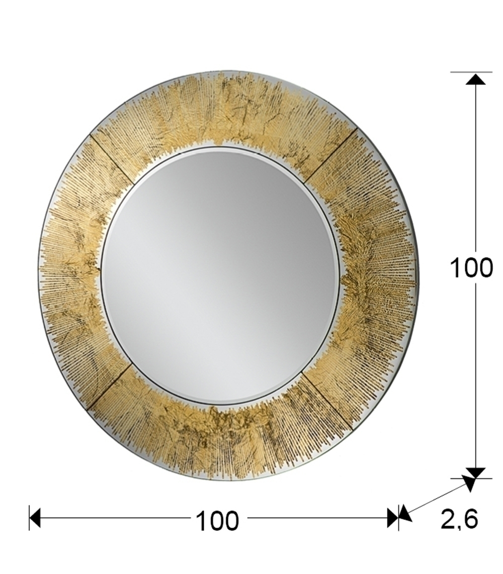 Зеркало круглое Aurora золотое