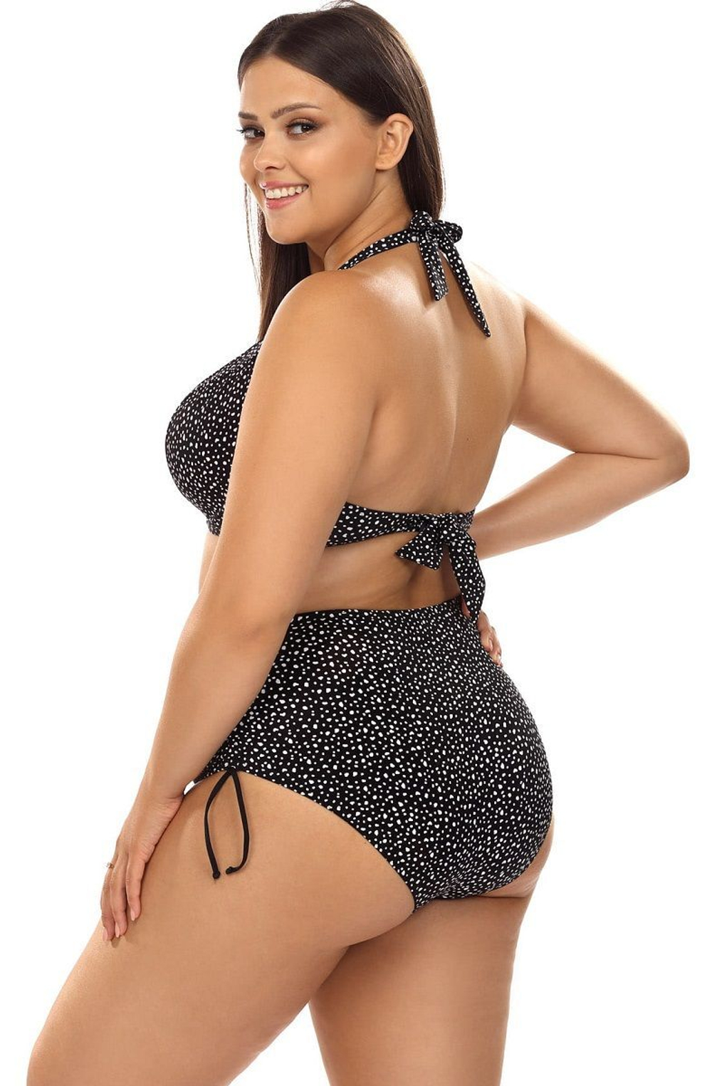 Раздельный купальник plus size в крапинку (Размер: 80C/40) (Цвет: черный)