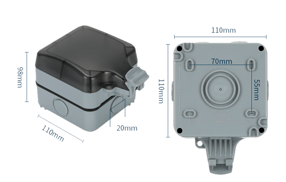 Водонепроницаемая розетка IP66 NT01