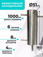 Мини колонна с двумя сухопарниками под кламп 1,5 дюйма/ Дистилляционная голова