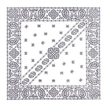 Бандана белая с чёрными огурцами диагональ (125)