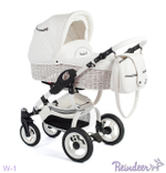 Детская коляска Reindeer City Prestige Wiklina 2 в 1 (белый)