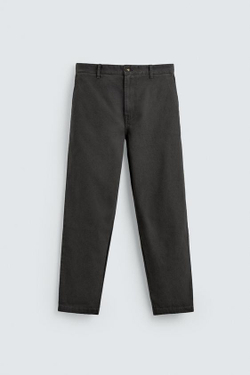 ZARA БРЮКИ ЧИНОС STRAIGHT FIT, СЕРЫЙ