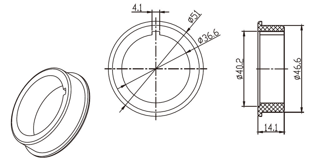 Адаптер для AM35 в трубу 50 мм