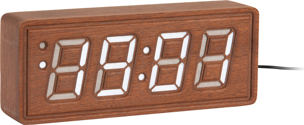 Настольные часы Karlsson i Solid Wood Engraved, дерево, 20 4,5 см, коричневые