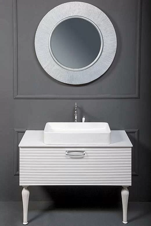 Тумба с раковиной Armadi Art Vallessi Avantgarde Linea 100 со столешницей белая с хромом