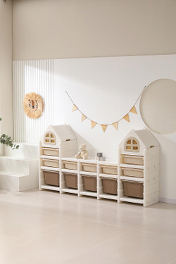 Стеллаж для игрушек UNIX Kids 12 ящиков Camel