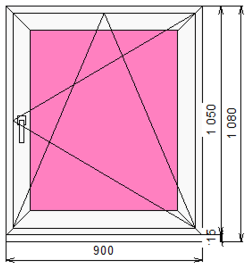 Пластиковое окно 1050 х 900 ТермА Эко