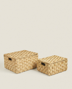 Zara Home Корзина из морской травы, цвет бежевый, 33 см