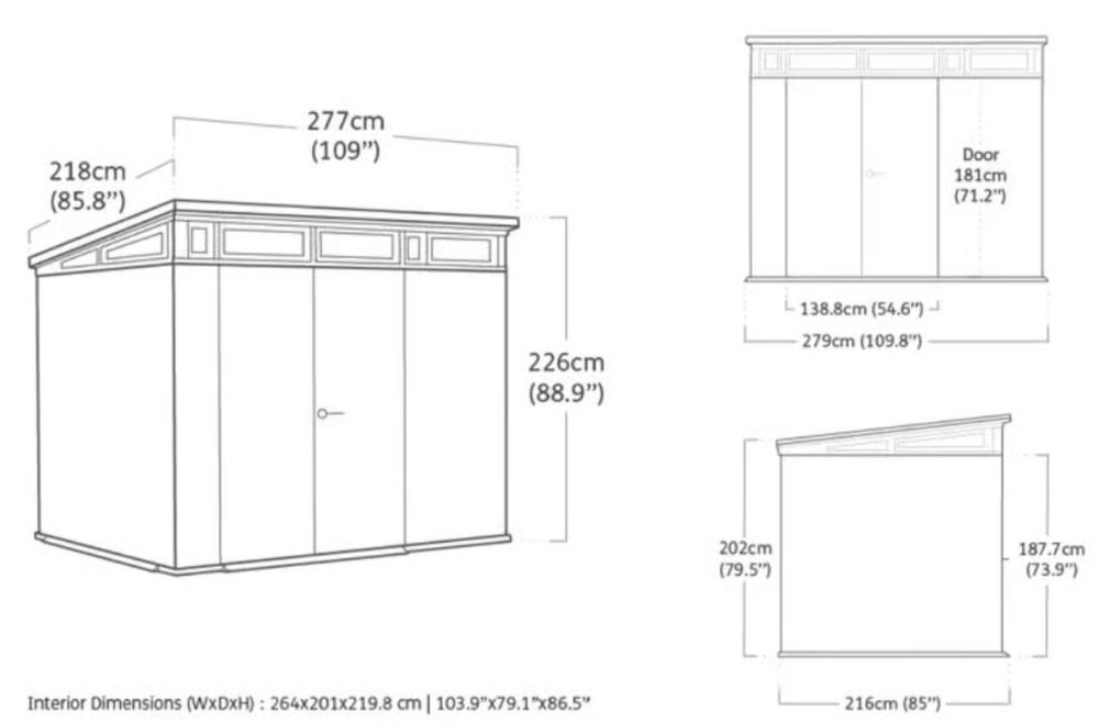 Садовый сарай Keter Signature Pent 9x7 ashwood