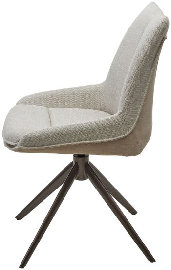 Стул OSKAR 360 град. поворот. KN01-05 Бежевый/ BZ1046-11 Бежевый/ Шоколадное золото каркас