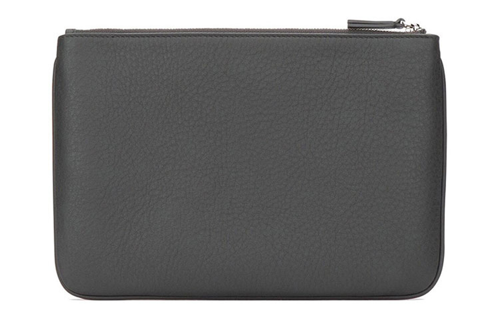 Balenciaga Cow Leather Clutch Men"s Dark Gray