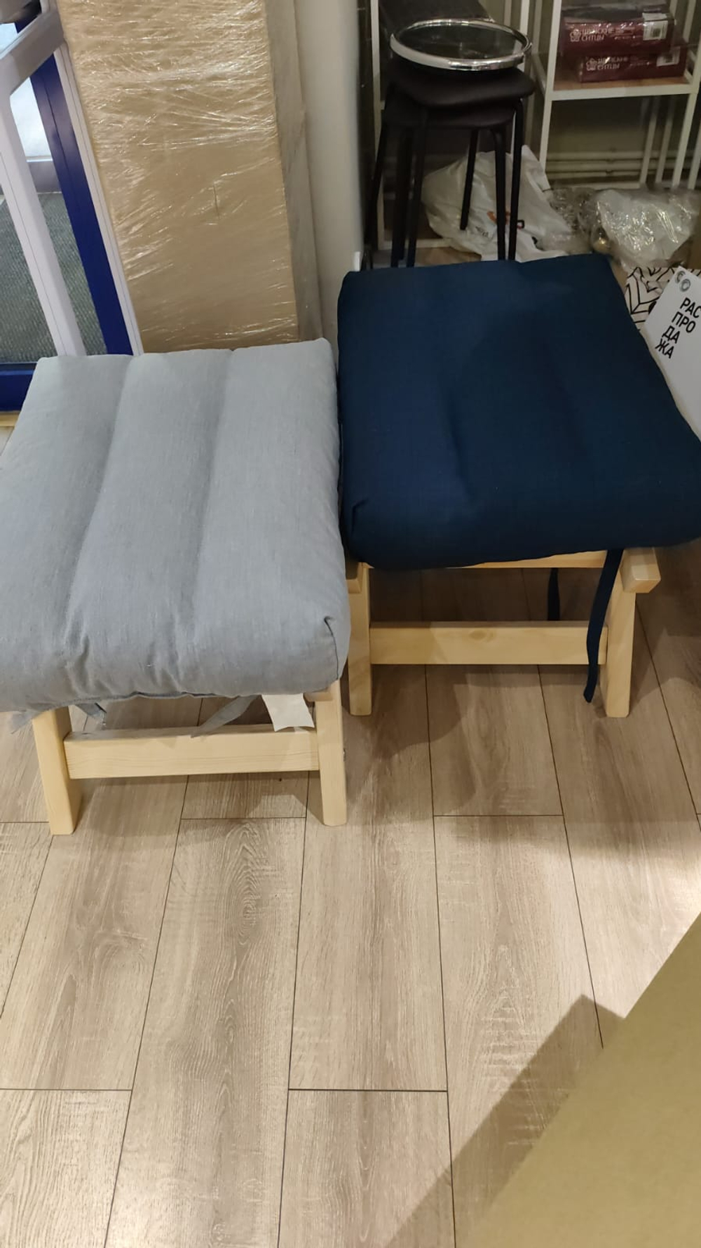 Пуф ЕВРОПА тк. Тиса светло-серый