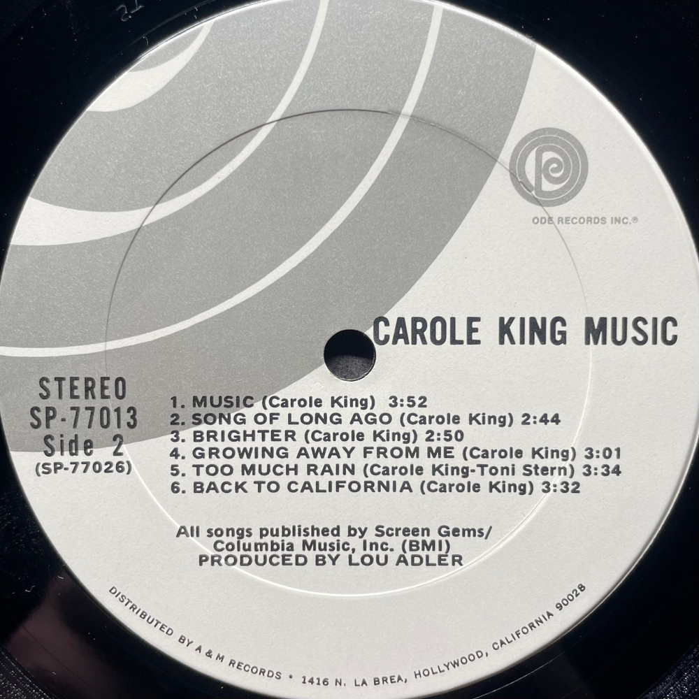 Carole King ‎– Music (США 1971г.)