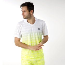 Мужское теннисное поло BIDI BADU Tano Tech Polo Special Edition Men - White, Neon Yellow